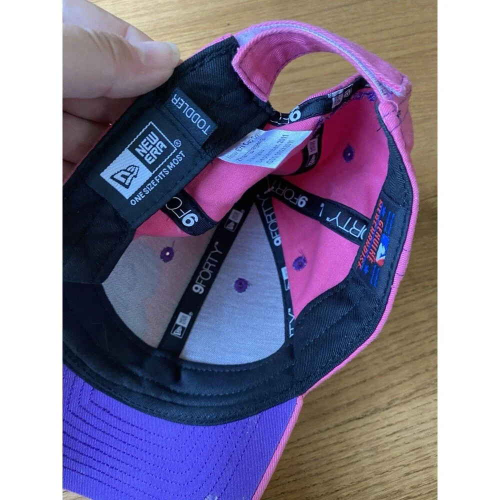 Miami FL Marlins MLB Youth Girls Toddler Kids Pink New Era 9Forty Baseball Cap